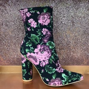 Floral Ankle Booties